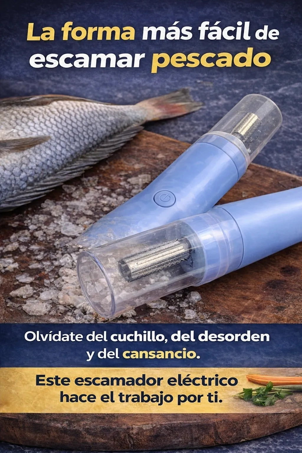 Escamador Eléctrico con Cubierta Protectora – Elimina Escamas Sin Riesgo y Sin Esfuerzo