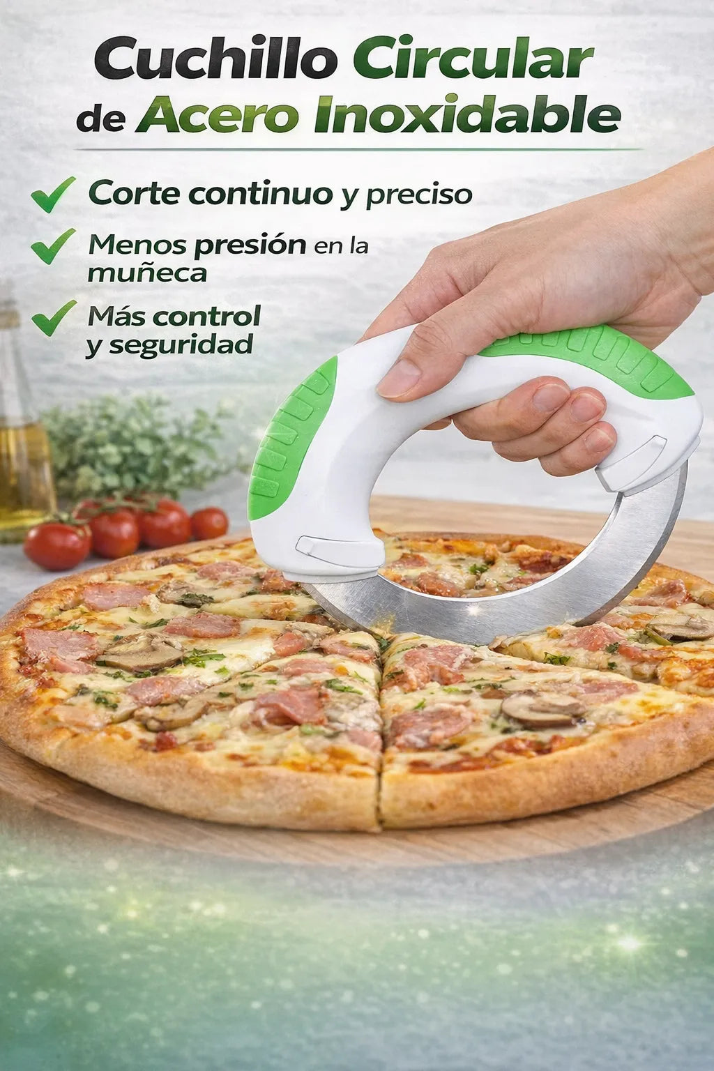 Cuchillo Circular Multiusos | Cocina seguro, rápido y sin esfuerzo