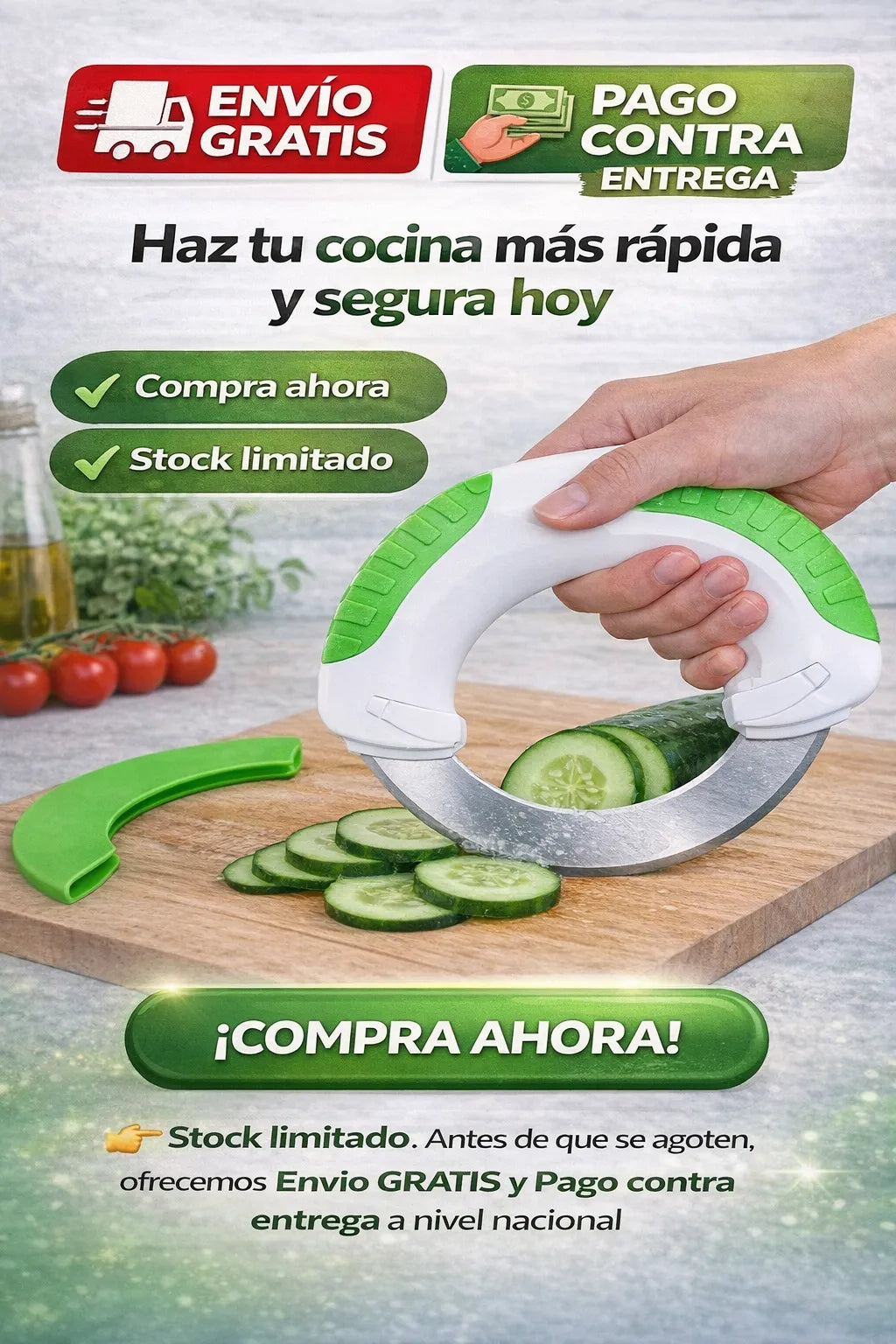 Cuchillo Circular Multiusos | Cocina seguro, rápido y sin esfuerzo