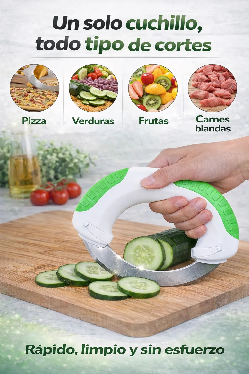 Cuchillo Circular Multiusos | Cocina seguro, rápido y sin esfuerzo