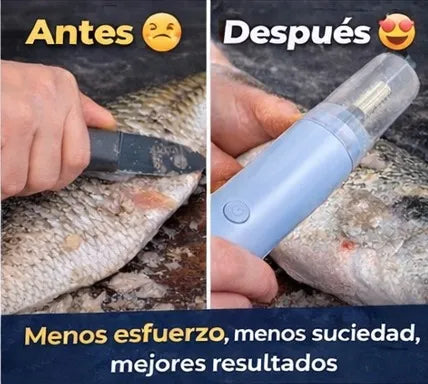 Escamador Eléctrico con Cubierta Protectora – Elimina Escamas Sin Riesgo y Sin Esfuerzo